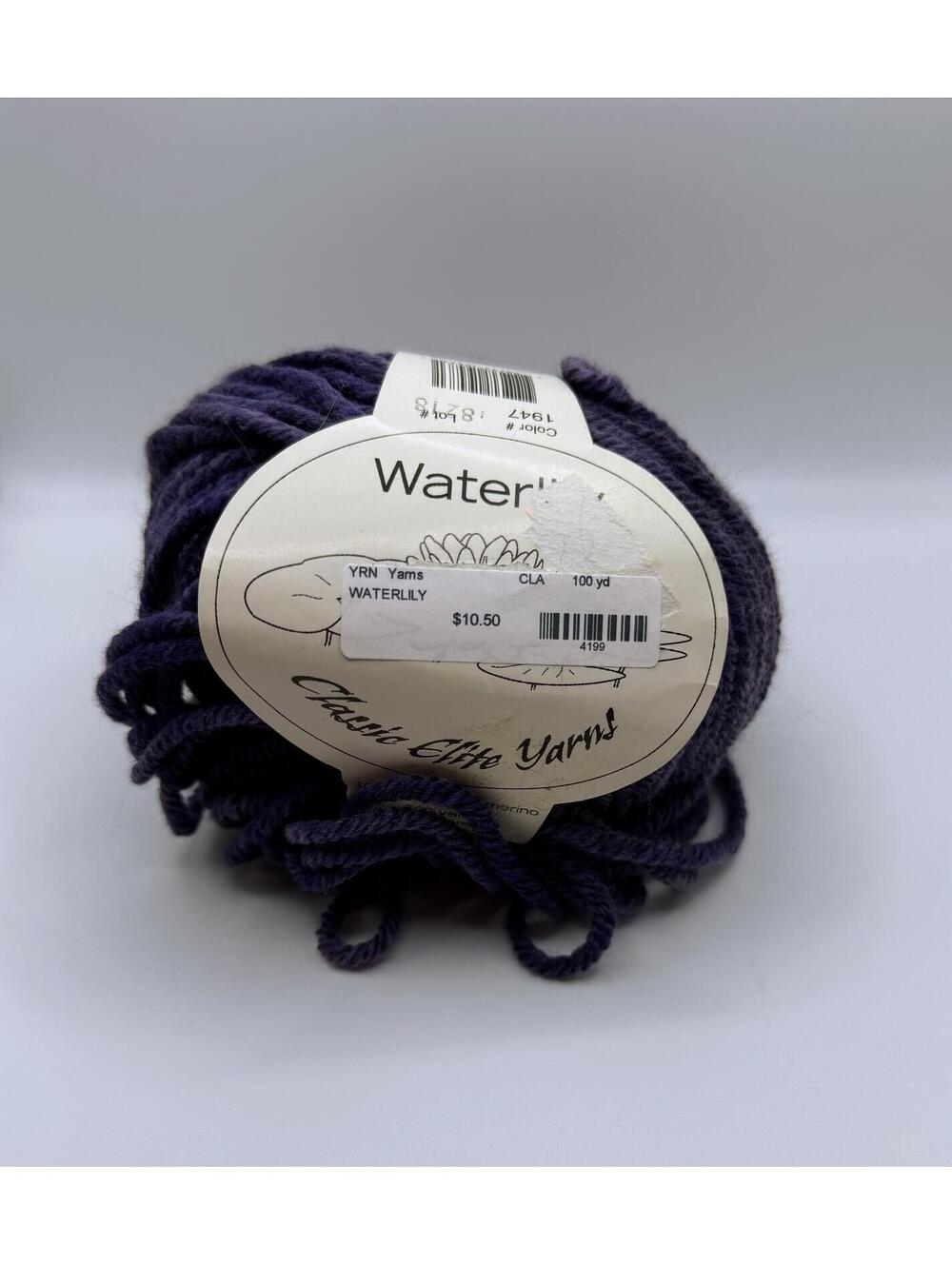 Waterlily 100% Extra Fine Merino Yarn Skein Color 1947 100 Yards Dark Blue